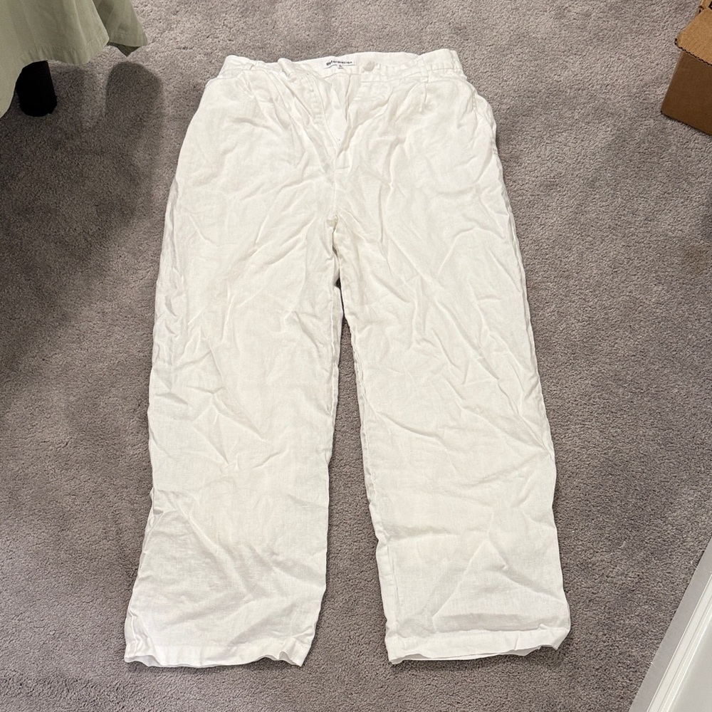 Reformation Cream Linen Trousers